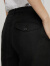 江南布衣（JNBY）夏季休闲裤女修身显瘦束脚亚麻锥形九分裤5M3E63600 001/本黑 XL