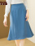 丹慕妮尔蓝色时尚半身裙女春气质中长款A字裙子 蓝色 155/64A/S