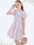 多妙屋女童连衣裙夏装新款儿童全棉裙子小女孩纯棉碎花裙中大童公主裙 紫色 150cm