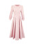 丹慕妮尔高端提花连衣裙女春季收腰气质设计感中长裙子 粉色 L