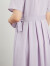 独束大码女装简约西装领通勤连衣裙夏装新款微胖mm文艺气质中长裙 木槿紫 M