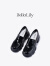 Bella Lily2024春季新款增高面试小皮鞋女厚底乐福鞋欧式真皮单鞋 黑色 35