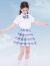 Hello Kitty女童jk制服套装日系学院风两件套夏装设计2024新款百褶裙大童洋气 夏日冰激凌 140cm
