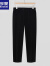 罗蒙（ROMON）短袖t恤男黑白条纹夏季时尚搭配两件套白色裤子潮九分小西装裤 黑色裤子 XL ( 130-145斤 )