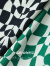 COCOBELLA时尚几何棋盘格图案半身裙女通勤侧开叉遮胯长裙HS503 绿白 S