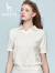 哈吉斯（HAZZYS）女装 夏款短袖素色宽松POLO衫ASTSE02BX03 白色WT 165/88A 40