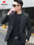 皮尔卡丹品牌2023新品男士商务休闲轻薄西服时尚轻奢英伦纯色西装外套气质 7328#黑色 2XL 【150-170斤】