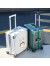喜朗顿儿童登机行李箱小型卡通可坐铝框密码箱学生旅行飞机拉杆箱高颜值 小丸子 卡扣 子母白+金 18英寸 正方形