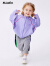 M.Latin/马拉丁童装儿童外套24夏装新款女童大小童趣味印花斗篷服 浅紫 130cm