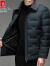皮尔卡丹2021冬季新款加肥加大码羽绒服男士短款保暖加厚翻领中年男装外套针织 墨绿 185/2XL