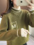 拉夏贝尔（La Chapelle）针织衫女冬季保暖2023新款韩版时尚条纹半高领毛衣内搭打底衫上衣 红色 均码