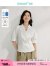 茵曼（INMAN）凉感V领衬衫2024夏季女装新款通勤简约斜门襟收腰中袖衬衣 白色 XL