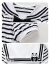 安奈儿【商场同款】女童装T恤海军领条纹2023夏新款短袖AG321881 黑白条 120cm