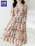 罗蒙（ROMON）新款连衣裙女2024年夏季新款洋气高级优雅气质高端V领中长款裙子 图片色 L 100-115斤