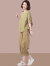 皮尔卡丹休闲套装女士2024夏季新款宽松女装减龄时尚小众两件套女士套装 桔色+卡其色 L 105-115斤