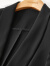 尚都比拉春季小众设计西装领带肩垫袖子抽褶小个子短款西装 黑色 S 