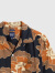 Gap【轻透气系列】男装夏季度假风轻薄棉麻短袖衬衫585744 棕色花朵 175/92A(S)