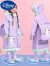 迪士尼（Disney）儿童雨衣女童女孩小学生上学专用加厚2024新款带书包位中大童雨披 紫色兔子【防水高领按扣 大书包 XXL