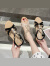 ZUYLFYP夏季新款波西米亚鞋女中跟坡跟鞋子学生海边沙滩鞋韩版百搭 黑色 35