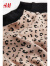 H&M童装女童T恤春季休闲舒适棉质汗布高领上衣2件装0395730 米色/豹纹 110/56
