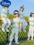 迪士尼（Disney）儿童夏季小学生幼儿园合唱服装男女童套装六一啦啦队表演服演出服 五角星彩色T+背带裙-儿童节礼物 100码-儿童节礼物