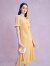 拉珂蒂（La Koradior）2024年商场同款新款知性优雅公主礼服连衣裙女 淡橙黄 M