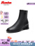 Bata时装靴女冬商场新款粗跟羊皮通勤弹力瘦瘦短筒靴ANV47DD3 黑色 36