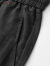 三福2024夏季男士包芯纱锁线休闲裤 净色宽松橡筋腰长裤482896 黑色 XL