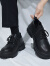 回力瑞男鞋2024年新款春季英伦风黑色休闲皮鞋男士商务正装大头工作潮鞋 黑色 39 标准码