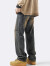 迪伽达牛仔裤男冬季美式复古高街cleanfit宽松黄泥色柔软直筒水洗做旧裤 WKXS-K816蓝色 M
