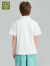 拉比（Labi Baby）童装男童衬衫儿童纯棉开衫短袖衬衣夏季中大童薄款上衣 米白 150 