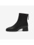 百思图冬季新款时尚简约休闲时装靴粗跟圆头女短靴TD536DD3 黑色 38
