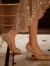 百丽伊人（BIIR）香槟色细跟高跟鞋婚鞋女2024水晶新娘鞋平时可穿伴娘鞋礼服鞋 8cm 香槟色细跟 35