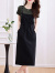 皮尔卡丹夏季短袖连衣裙女装2024新款韩版显瘦时尚气质中长款套装背带裙子 粉色 M（85-105斤）