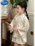 迪士尼（Disney）古风汉服女童2024新款套装夏装中国风新中式儿童唐装夏季女孩大童 中式衬衫 110cm