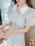 韩莱曼款感法式小香风泡泡袖polo领连衣裙子女设计感小众夏 图片色 XL