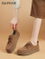 达芙妮（DAPHNE）勃肯鞋女2024春季新款平底低跟舒适时尚绒面乐福鞋板鞋单鞋女 棕色 跟高2.3cm 35 标准尺码