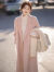 皮尔卡丹2023年新款羊绒大衣高冷御姐宽松韩系毛呢灰粉色双面呢外套女长款 燕麦色 XL（140-170斤）