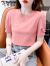 啄木鸟钉珠泡泡袖短袖t恤女2024年新款夏季漂亮时尚洋气玫红色上衣 粉色 XL