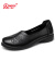 强人妈妈鞋舒适便捷一脚蹬女鞋透气老人鞋皮鞋 JDLA1113021 黑色 37
