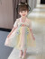 迪士尼（Disney）儿童连衣裙2024小女孩薄款女童古风汉服彩虹超仙夏装裙子 绿色 130