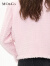 MO&Co.2023冬新品重工编织含闪葱垫肩箱型手工拉毛外套MBC4COT041 冰粉色 M/165