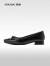 奥康（Aokang）官方女鞋 2024春季新款方头简约优雅低跟通勤鞋 黑色 35