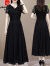 皮尔卡丹（pierre cardin）黑色蕾丝雪纺连衣裙女夏季新款轻奢中年妈l妈气质洋气长裙针 7872黑色 XL(116-126斤)