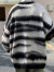 迪伽达黑白撞色条纹毛衣服男女秋冬季美式复古慵懒风潮流情侣针织衫外套 DDD-882黑色 XL