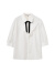 水云间五分袖白色衬衫女式夏季新款2024时尚小众设计领结衬衣上衣 本白 S