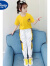 迪士尼女童运动套装夏装2024新款洋气网红中大童儿童夏季女孩短袖两件套 317#黄色 110cm适合100-110cm4-5岁