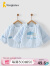 童泰秋冬0-3个月新生儿婴儿宝宝棉衣居家夹棉半背两件装 蓝色 52cm