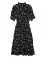 拉夏贝尔（La Chapelle）女装雪纺碎花连衣裙女2024夏季新款时尚减龄显瘦洋气中长款裙子女 黑色 4XL