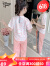 迪士尼（Disney）童装女童套装夏装2023新款洋气儿童网红运动两件套女孩中大童衣服 粉色套装 130码适合身高120-130cm